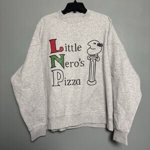 Home Alone Little Nero’s Pizza Women’s Small Medium Oversized Sweatshirt Gray